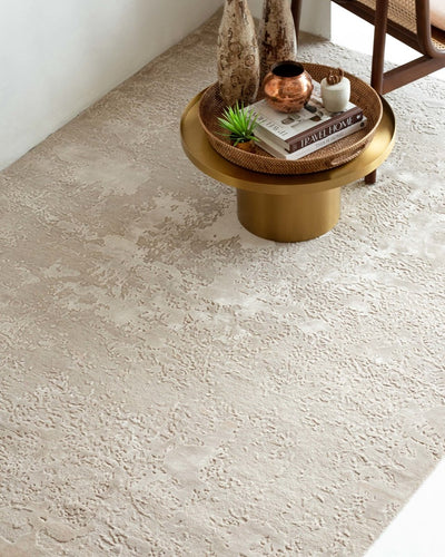 Rugs Abstract Ivory and Flax Handknotted Rug - 170 x 240 cm