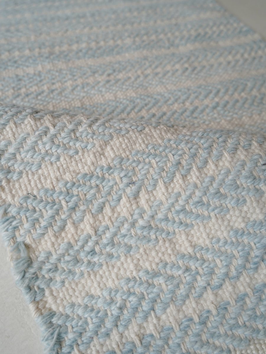 Cargar imagen en el visor de la galería, Rugs Aqua Herringbone PET Rug - 60 x 90cm