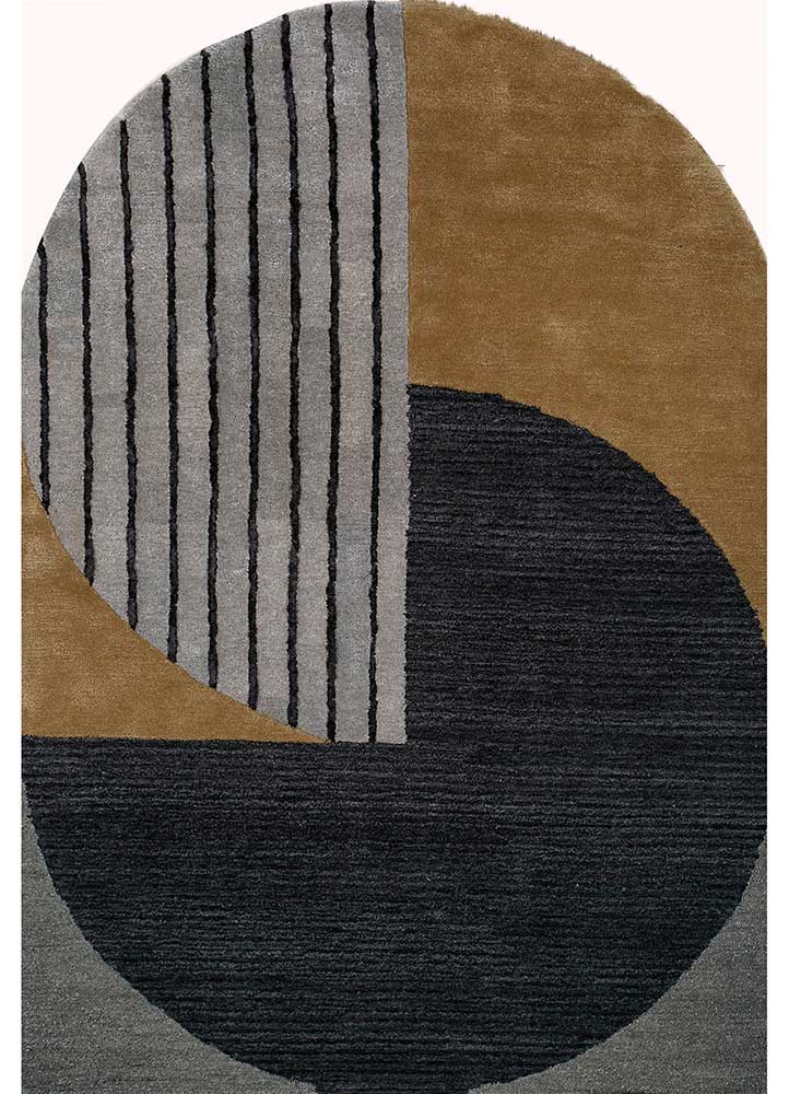 Arch Brown Gray Rug Modern Designer Abstract
