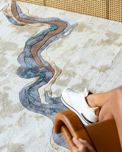 Custom Colour Flux Designer Modern Luxury Rug | Living DNA