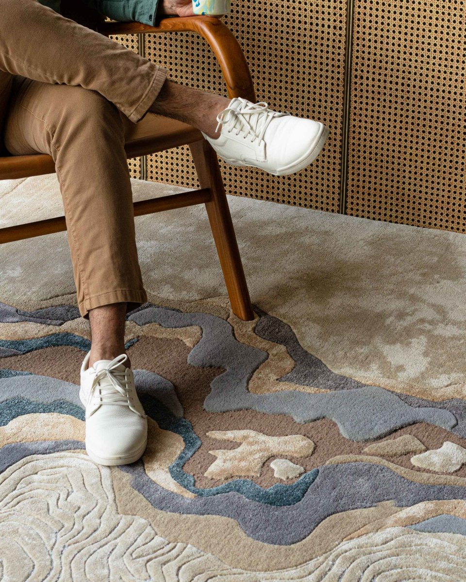 Flux Cream Pink Lilac Beige 3D Contemporary Soft Rug - Living DNA SG