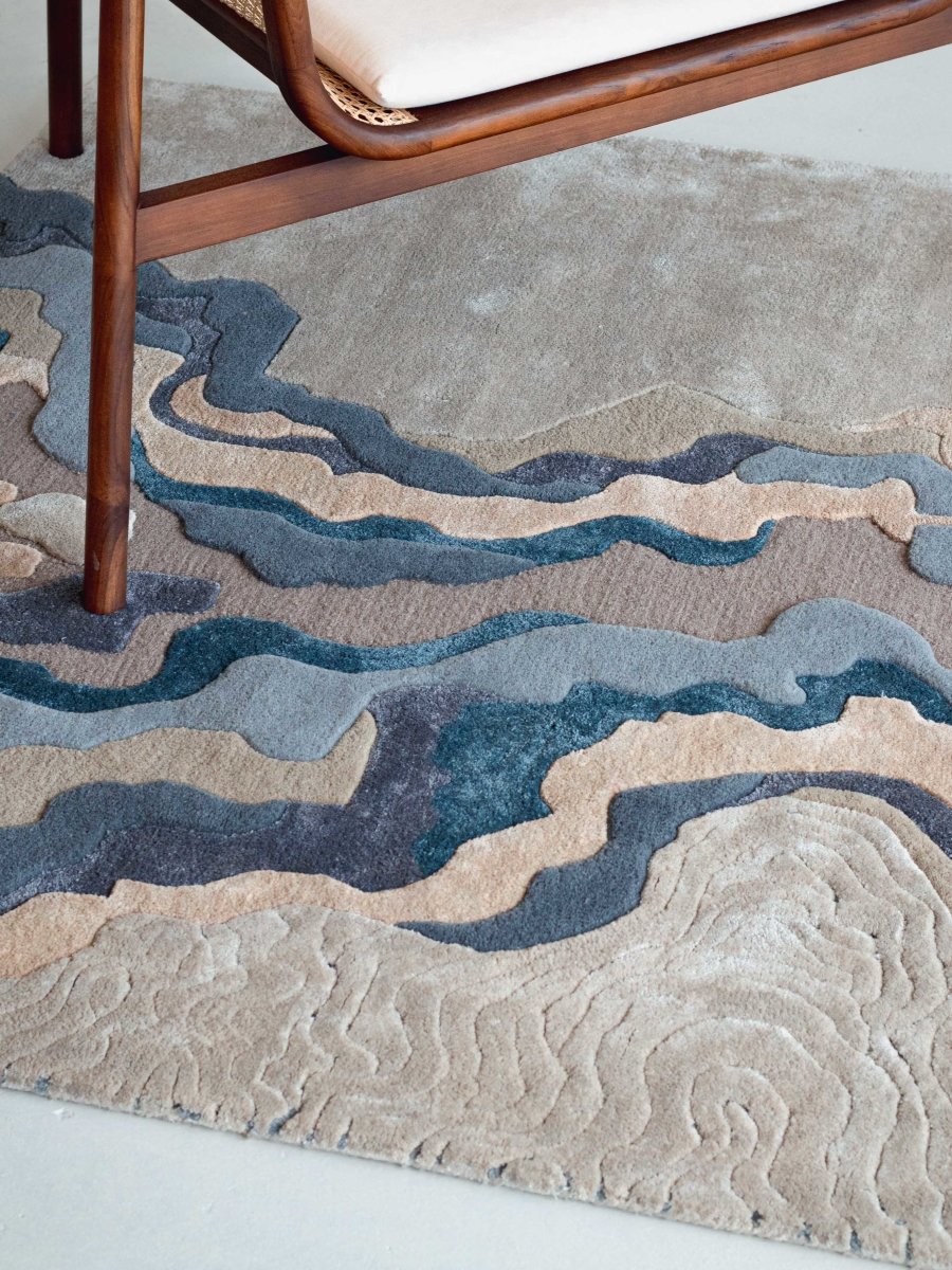 Flux Cream Pink Lilac Beige 3D Contemporary Soft Rug - Living DNA SG ...