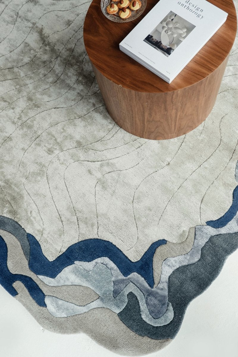 Load image into Gallery viewer, Rugs Flux Sapphire Bordered Rug - 120 x 180 cm