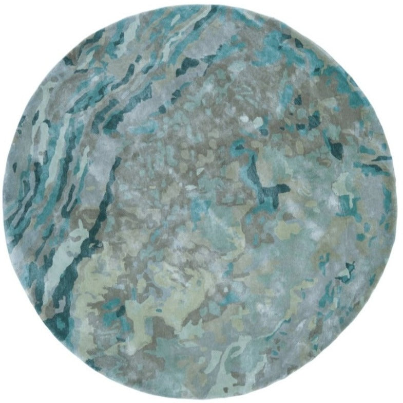 Cargar imagen en el visor de la galería, Rugs Green Agate Abstract Round Rug - 200 diameter