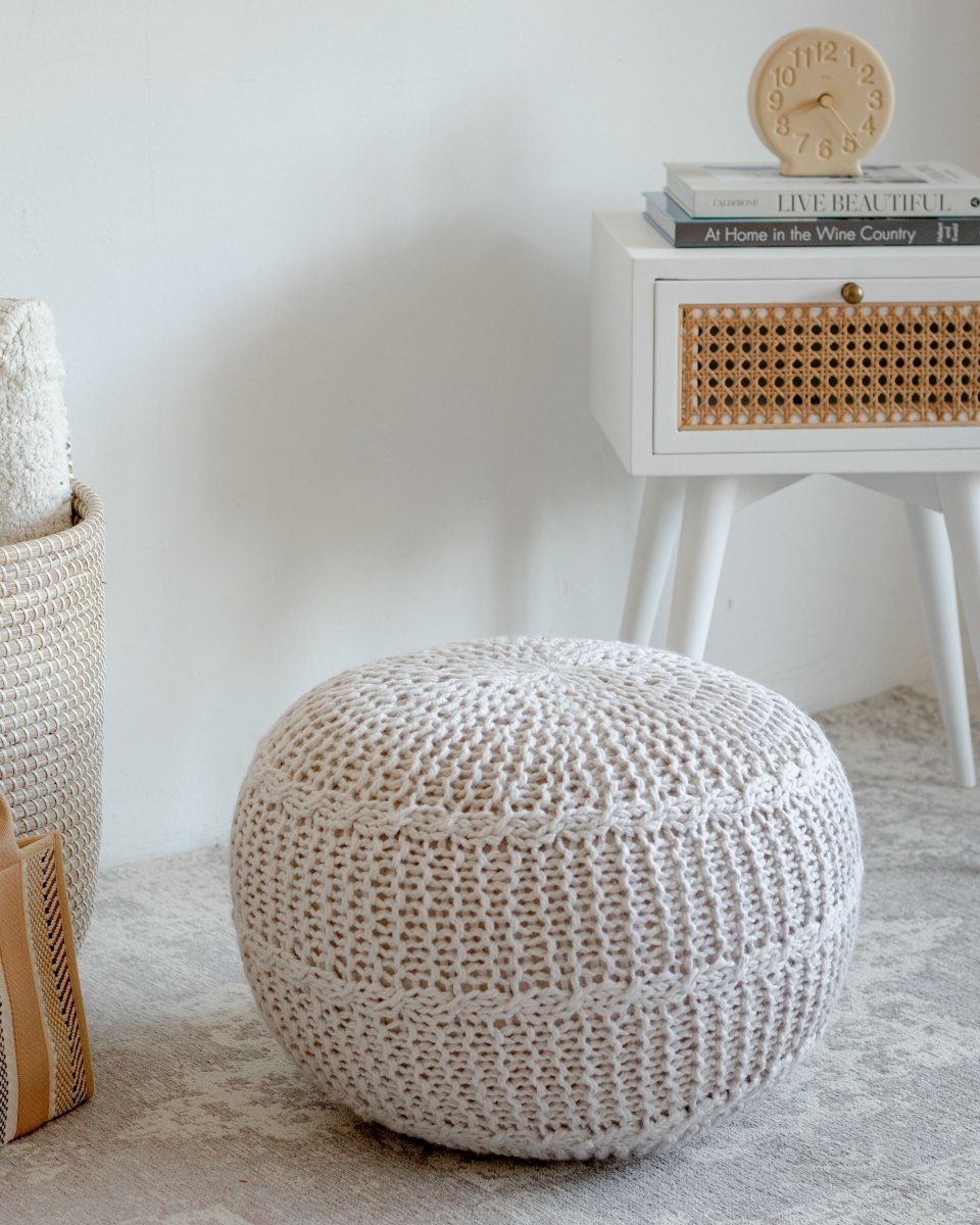 Load image into Gallery viewer, Stools &amp; Poufs Bora Bora Outdoor Pouf Ivory -