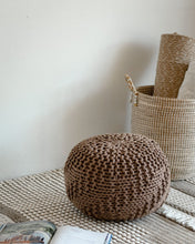 Cargar imagen en el visor de la galería, Stools &amp; Poufs Knit Brown Outdoor Pouf -