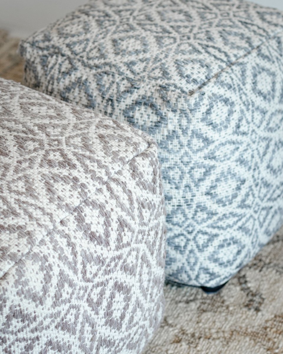 Load image into Gallery viewer, Stools &amp; Poufs Poppy Gray Pouf -