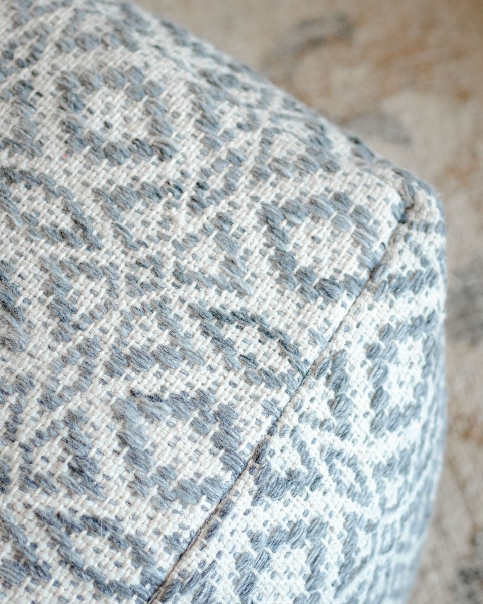 Load image into Gallery viewer, Stools &amp; Poufs Poppy Gray Pouf -