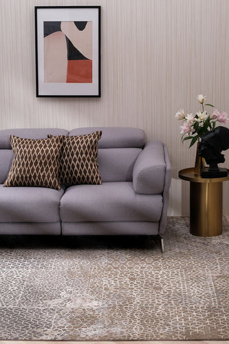 Rugs Tattvam Taupe Handknotted Rug - 244x300